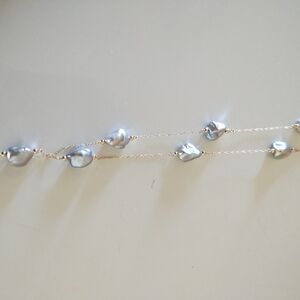 14kt Gold Chain Necklace with Gray Pearl